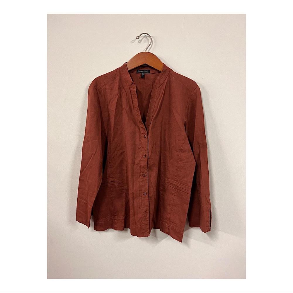 Eileen Fisher Linen Button Up Size S